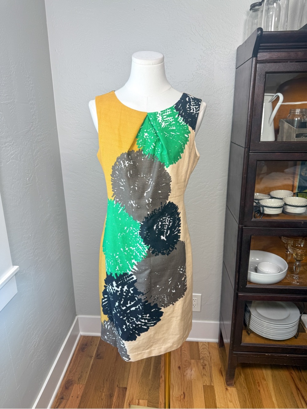 Anthropologie Tabitha Abstract Floral Cotton Sheath Dress Size 8